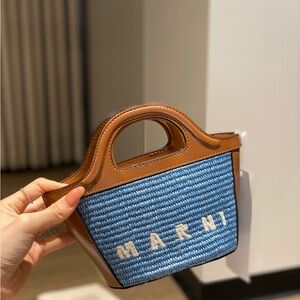 Marni straw weaving Mini Crossbody Bag